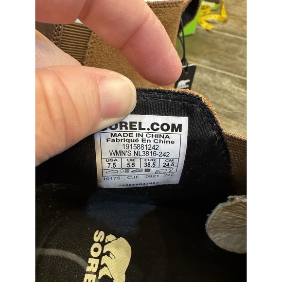 Sorel Women's Evie Leather Wedge Ankle Boot Suede Leather Brown Tan Size 7.5 - Picture 8 of 11